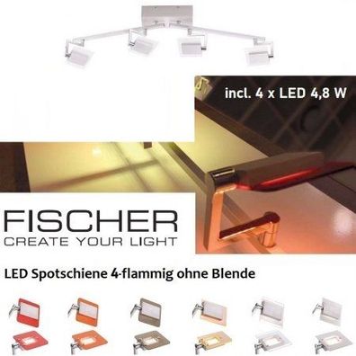 Fischer m6 LED 7 No. 16554 LED Deckenbogen ohne Glas 4-flammig aluminiumfarben dimmb
