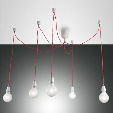 FABAS LUCE No. 3473-48-102 Pendelleuchte Blog E27 5-flammig weiß rot