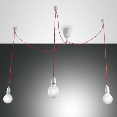 FABAS LUCE No. 3473-47-102 Pendelleuchte Blog E27 3-flammig weiß rot