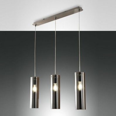 FABAS LUCE No. 3480-47-126 Pendelleuchte Sintesi Nickel satiniert Rauchglas