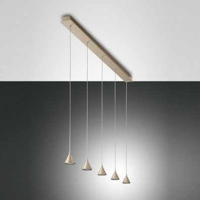 FABAS LUCE No. 3443-48-225 Pendelleuchte Delta LED 5-flammig gold edelmatt dimmbar