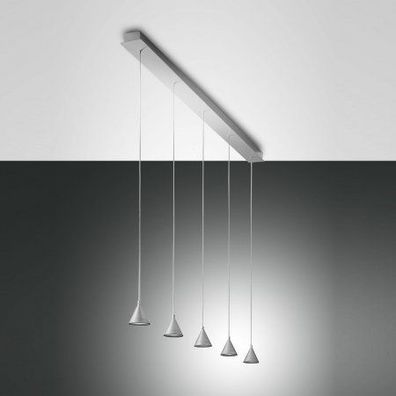 FABAS LUCE No. 3443-48-212 Pendelleuchte Delta LED 5-flammig Alu satiniert dimmbar