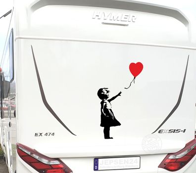 Aufkleber Mädchen mit Ballon 75x45cm CW18 Banksy - für Bus Wohnmobil Wand Womo