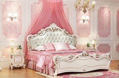 Chesterfield Couch Königliches Bett Doppelbett Schlafzimmer Möbel 3tlg