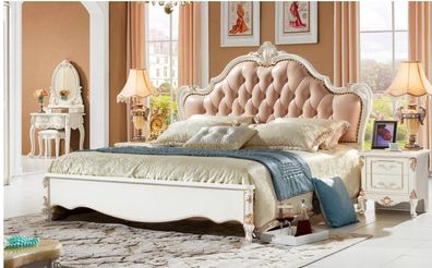 Königliches Chesterfield Bett Schlafzimmer Möbel Betten 180x200 Leder
