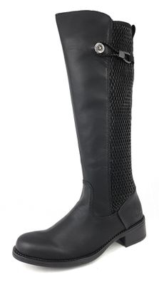 Rieker Damenschuhe Schlupfstiefel Schaftstiefel Schwarz Elegant