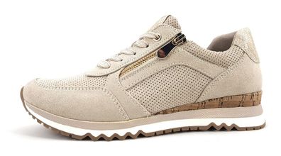 Marco Tozzi Damenschuhe Sneaker Low Schnürer Beige Freizeit