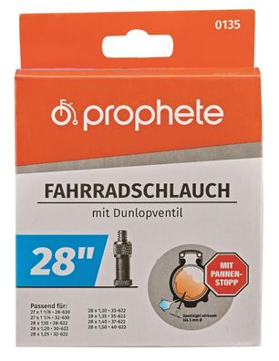 Prophete 0135 Pannenstopp Fahrradschlauch 27"/28" (28/40-622/630) - Dunlopventil