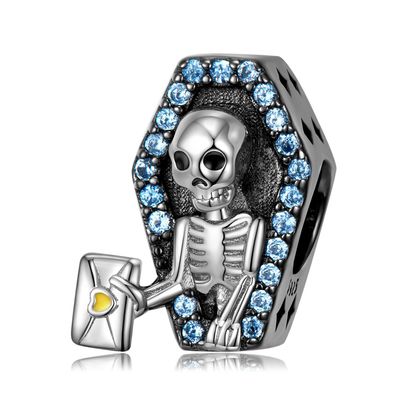 Charms Anhänger für Pandora Armbänder 925 Sterling Silber Skelett Halloween Geschenke