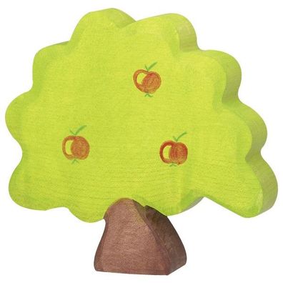 Holztiger Apfelbaum klein - Handarbeit - Baum Bäume Bauernhof Goki Spielfigur