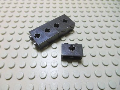 Lego 5 Steine 1x2 mit Kreuzloch schwarz Nummer 32064