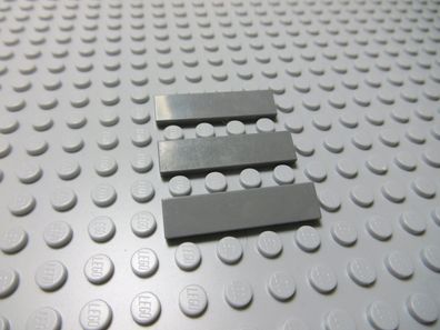 Lego 3 Fliesen 1x4 neudunkelgrau Nummer 2431