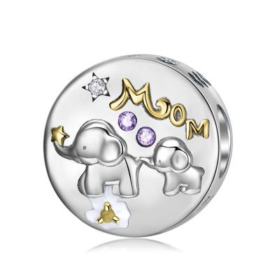 Charms Anhänger für Pandora Armbänder Silber 925 Elefantenmama & Elefantenbaby Gift.