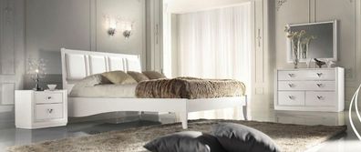 Schlafzimmer Bett Nachttisch Kommode Spiegel Garnitur Gruppe Holz Luxus Set 5tlg
