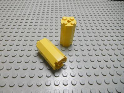 Lego 2 Steine Octagonal 2x2x3 gelb Nummer 6037
