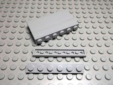 Lego 10 Platten 1x6 flach Noppen zu althellgrau Nummer 3666