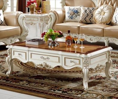 Luxus Wohnzimmer Couchtische Tisch Holz Marmor Imitation Sofa Beistell