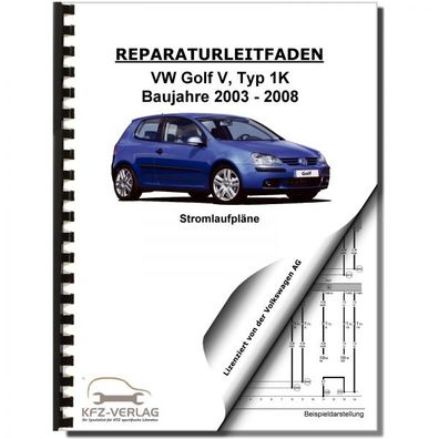 VW Golf 5 Typ 1K 2003-2008 Schaltplan Stromlaufplan Verkabelung Elektrik Pläne
