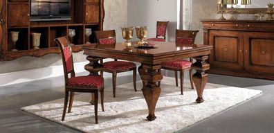 Möbel Einrichtung Gruppe Tisch + 4 Stuhl Set 5tlg. Esstisch Garnitur Esszimmer