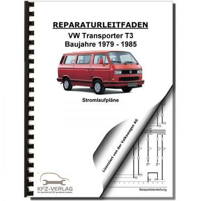 VW Transporter T3 1979-1985 Schaltplan Stromlaufplan Verkabelung Elektrik Pläne