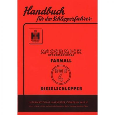 McCormick Handbuch für den Schlepperfahrer Farmall DGD4 Bedienungsanleitung