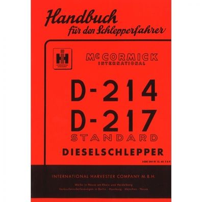 McCormick Handbuch für den Schlepperfahrer D-214/217 Standard Bedienungsanleitung