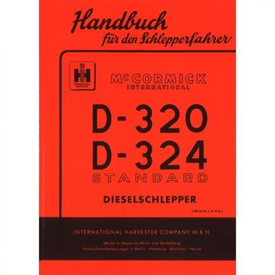 McCormick Handbuch für den Schlepperfahrer D-320/324 Standard Bedienungsanleitung
