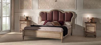 Doppelbett Schlafzimmer Hotel Ehe Luxus Bett 2x Nachttisch 3tlg. Set Betten Neu