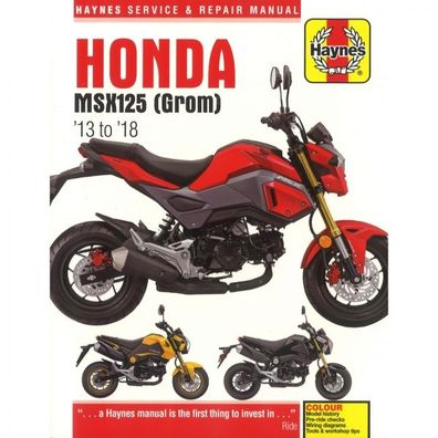 Honda Motorrad MSX125 Grom (2013-2018) Reparaturanleitung Haynes