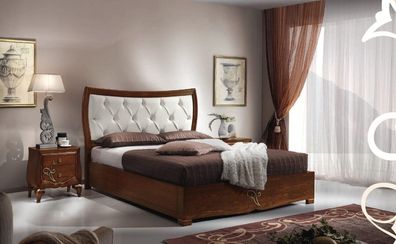 Schlafzimmer Bett Nachttisch Betten Gruppe Holz Doppel Design Garnitur Set 3tlg