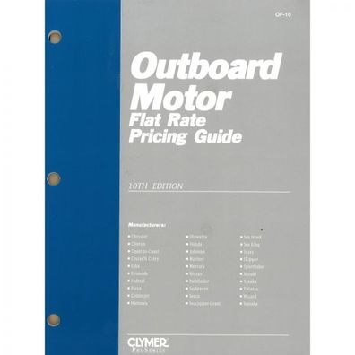 Outboard Außenborder Motor Flat Rate Pricing Guide 10. Ausgabe Clymer