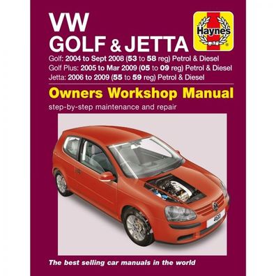 VW Golf Jetta 5 V 2004-2009 Golf Plus Benzin Diesel Reparaturanleitung Haynes