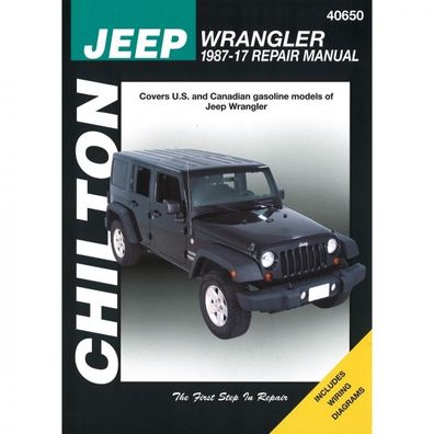 Jeep Wrangler 1987-2017 US USA Kanada Import Reparaturanleitung Chilton