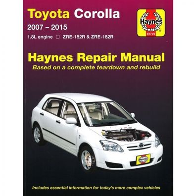 Toyota Corolla (2007-2015) Reparaturanleitung Haynes