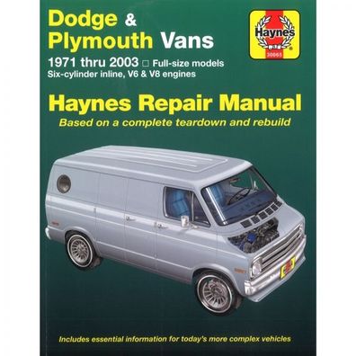 Dodge Plymouth Vans 6-Zylinder V6 V8 1971-2003 Reparaturanleitung Haynes