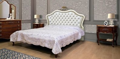 Klassisches Bett Luxus Möbel Betten Schlafzimmer Einrichtung Nachttisch 2x 3tlg.