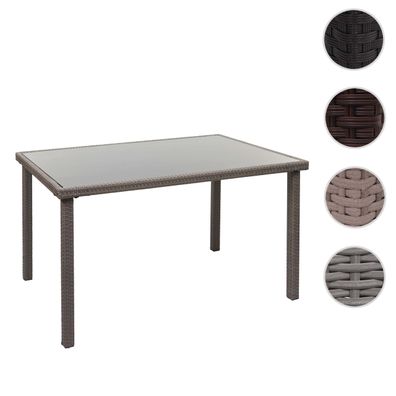 Poly-Rattan Tisch HWC-G19, Gartentisch Balkontisch, 120x75cm
