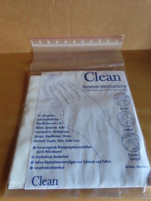 Mikrofasertuch Für die Reinigung ohne Reinigungsmittel ca.40x45cm Nonwoven Clean