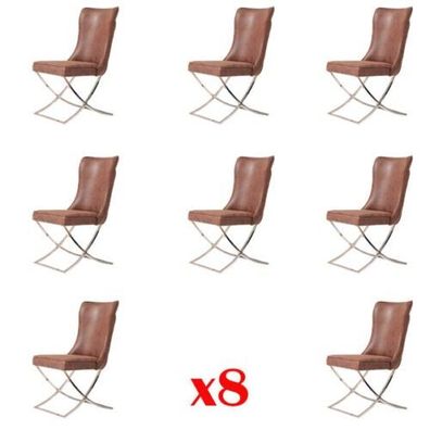 Polsterstuhl Garnitur Gruppe Lounge Sessel Stuhl 8x Ess Zimmer Club Set Stühle