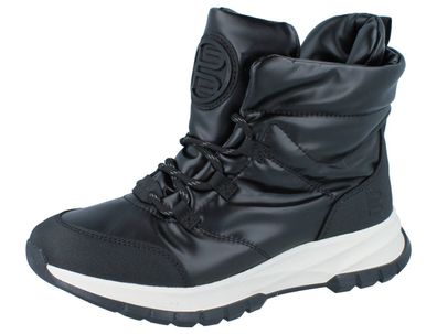 BAGATT Athena Damen Stiefel Sneaker Boot metallics schwarz Textil