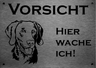 Hundewarnschild Weimaraner Edelstahl Warnschild