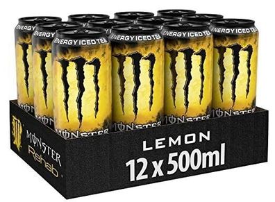 12 x Monster Energy Rehab Lemon - Tea+ Lemon+ Energy