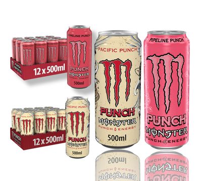 Monster Punch Mix - Je 12 x Monster Pacific Punch + 12 x Monster Pipeline Punch
