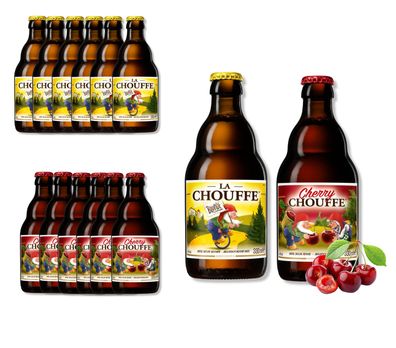 La Chouffe Bier Mix - 6 x La Chouffe Belgian Blonde Ale + 6 x La Choufe Cherry