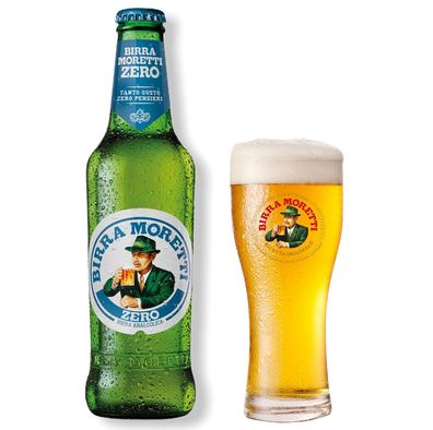 24 Flaschen Birra Moretti La Zero Alkoholfreies Goldenes Bier