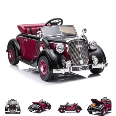 ES-Toys Kinder Elektroauto Oldtimer Audi Horch 930V, EVA-Reifen, MP3, lizenziert