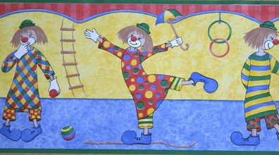 Tapetenborte Bordüre RASCH 876918 "Zirkus Clowns bunt" 5m Borte