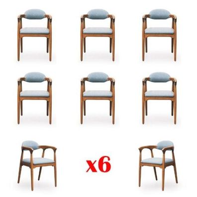 Möbel Gruppe Esszimmer Garnitur 6x Stuhl Set Stühle Lehn Essgarnitur Essgruppe