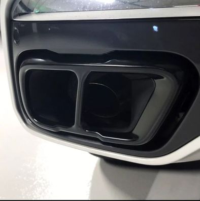 Auspuffblenden Edelstahl schwarz Hochglanz Doppelrohr Optik für BMW X5 G05 M Paket