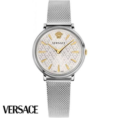 Versace VE8100519 V-Circle Lady silber Edelstahl Armband Uhr Damen NEU